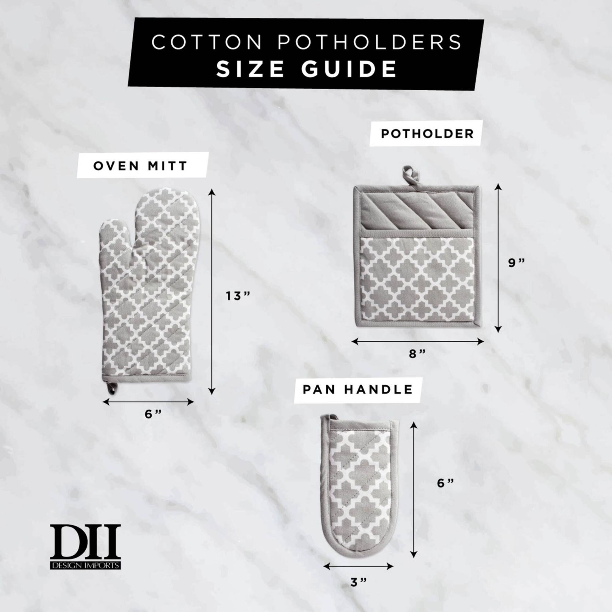 DII® Nautical Blue Lattice Oven Mitt Set, 2ct.